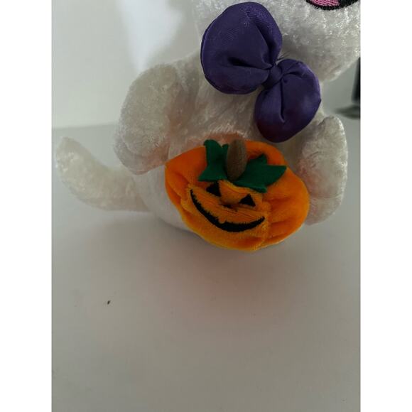 Vintage Ghost Pumpkin Halloween Super Soft Pellet Stuffed Plush - Picture 3 of 6